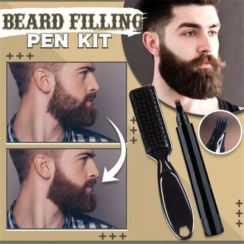 2021 Beard Filling Pen Kit Barber Pencil With Brush Salon F