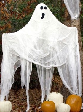 Halloween gauze black roving spun yarn-dyed ghost festival