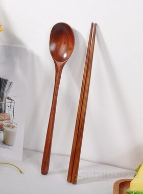 Teak Wooden Spoons and Chopsticks Set, Non-Stick Spoons Soup
