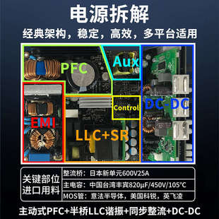 台达电源650w电脑电源mx650w电源台式 机电源gx850w机箱电源1000w