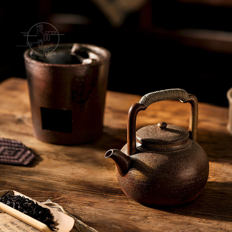 茶器疗愈 |ins风 岫云柴烧粗陶壶天然原矿家用烧水煮茶壶软化茶汤