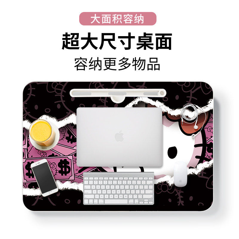 粉色猫咪床上小桌子可折叠书桌学生宿舍床上小桌板写作业上铺神器