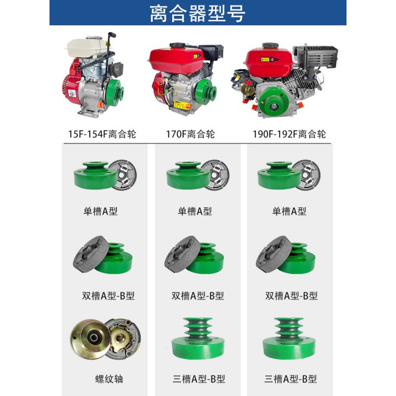 170f汽油机离合轮单双三槽AB型152离合器190F级变速甩块皮带轮