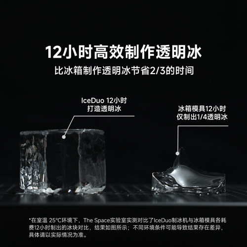 IceDuo透明冰制冰机家用小型免切割方冰球冰威士忌冰制冰机标准版