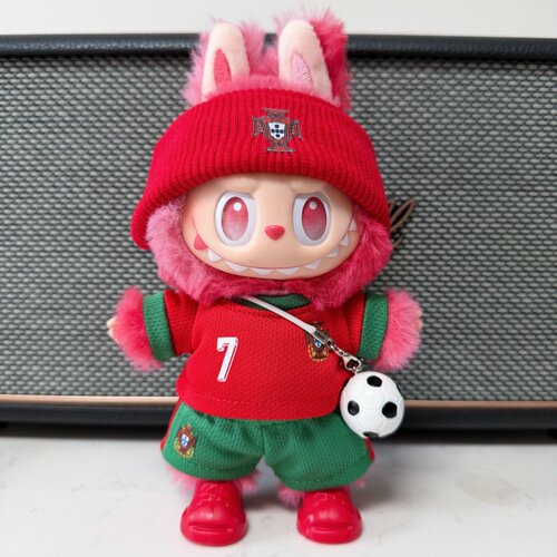 葡萄牙C罗玩偶娃衣适用于拉布123代穿着labubu足球球衣套装潮玩