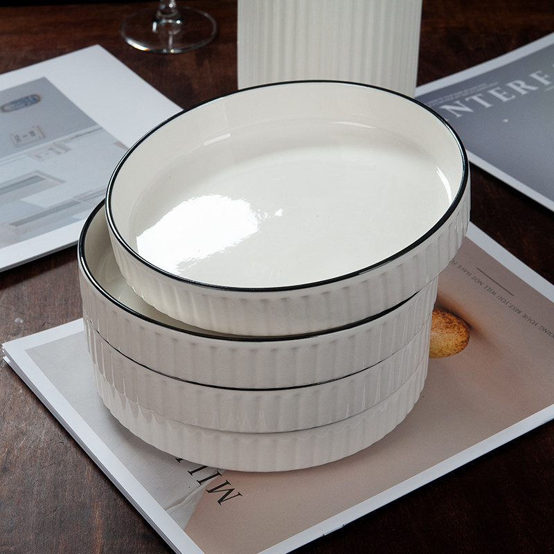 北欧创意盘子菜盘家用2025新款陶瓷大餐盘餐具简约釉下彩碗盘套装,餐饮具,盘,淘宝优惠券,粉丝福利购,淘宝优惠卷