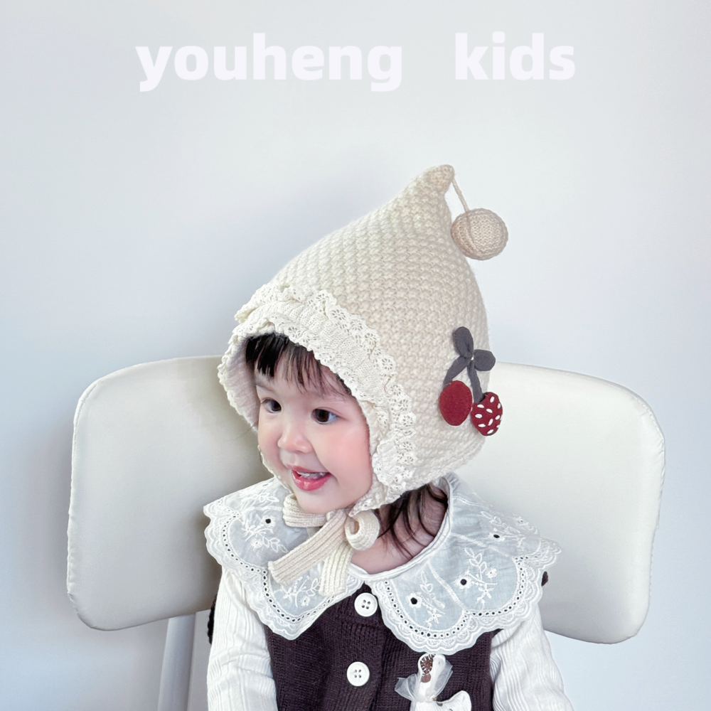 宝宝帽子秋冬双层加厚保暖护耳针织帽婴幼儿可爱护耳毛线精灵帽潮