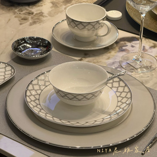 NIYA尼雅家居骨瓷餐具套装现代轻奢酒店餐厅会所包厢商务宴请招待