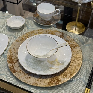 尼雅家居骨瓷餐具套装摆台新中式会所招待酒店餐厅包厢商务宴请