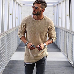 Men's knitwear boys round neck long sleeve shirt sweater man
