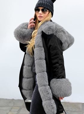 女装外套连帽大衣Women's jaet hooded coat