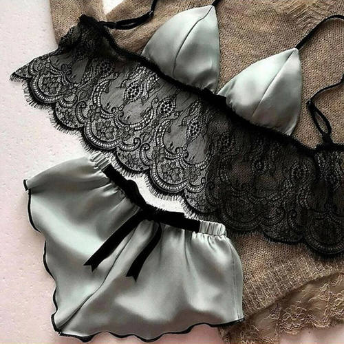 Lingerie sexy pyjama sans manches col en V pour 性感睡衣
