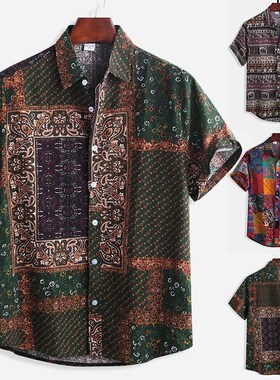 Floral t Shirt for Men summer Shirts man big plus size M-5XL