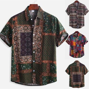 Floral t Shirt for Men summer Shirts man big plus size M-5XL