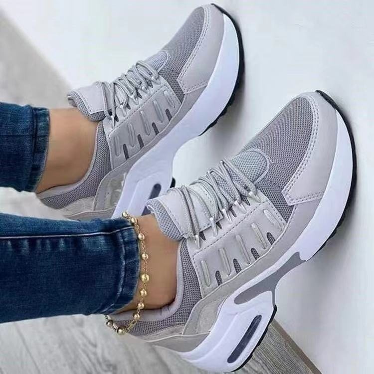 运动鞋女飞织坡跟Sneaker