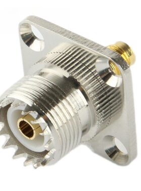 射频同轴连接器SMA母转UHF母方板 25*25mm SMA-UHFKKF