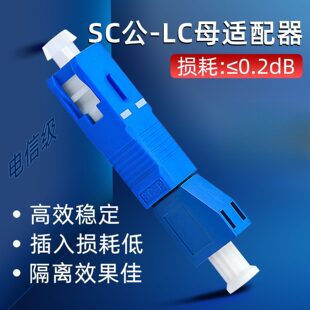 光纤转接头SC公-LC母光功率计红光笔耦合法兰适配器转换头小方