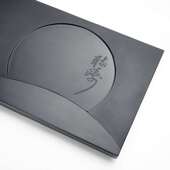 天然整块乌金石茶盘客厅家用茶台简约小号石头茶海黑金石功夫茶具