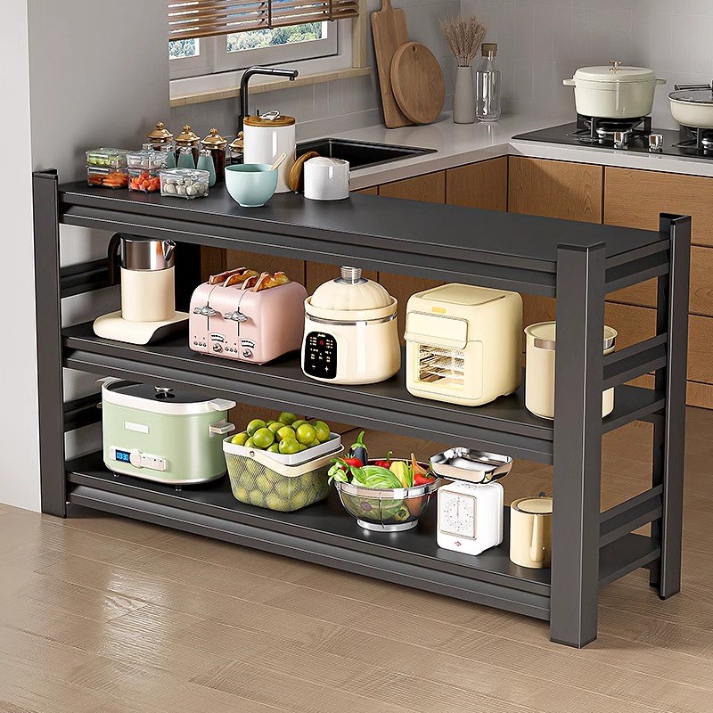 厨房置物架多功能微波炉家用烤箱破壁机落地三层台面橱柜收纳架