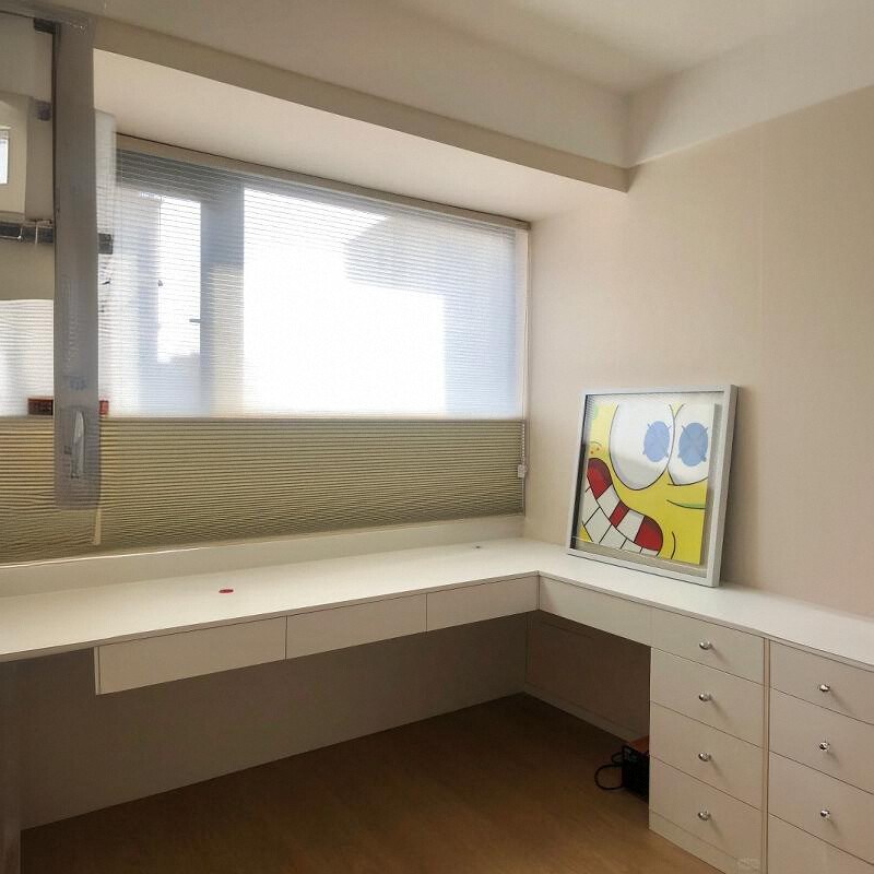 德丽时免打孔日夜蜂巢帘卧室客厅书房电动百叶窗帘隔热遮阳蜂窝帘