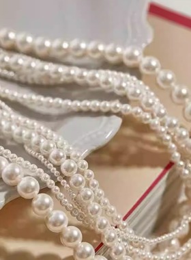 fever同款新款正圆珍珠项链女轻奢锁骨链气质叠戴小米珠毛衣链