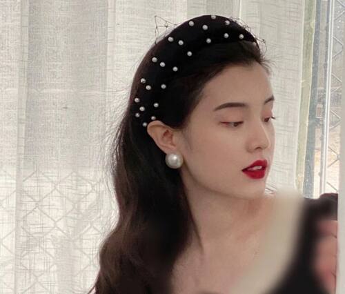 法式气质复古半圆珍珠耳钉女