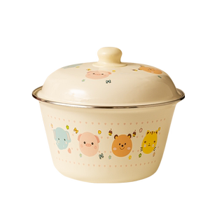 装猪油罐家用带盖汤盆搪瓷碗和面荤油缸老式大容量食品级加厚容器