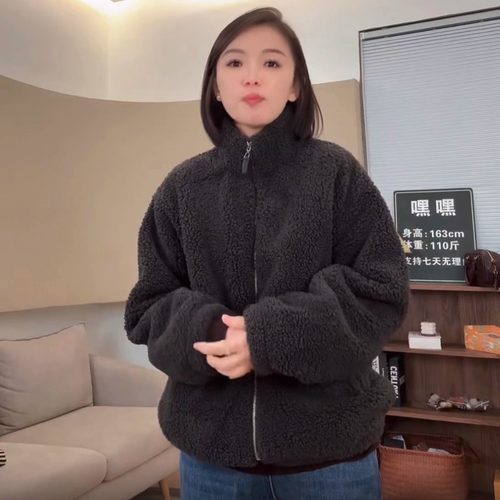 颗粒绒外套女冬季爆款2025新款
