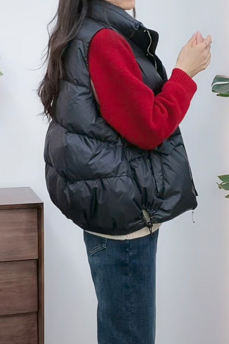 百搭短款宽松羽绒马甲女