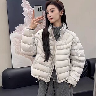 立领羽绒服女款冬季韩版百搭2025新款高级感简约时尚短款保暖外套