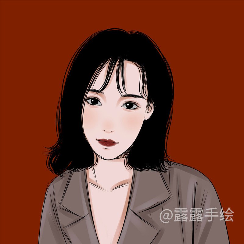 新绘头像暗黑风彩色漫画情侣头像网e红卡通人物形象设计可当天出