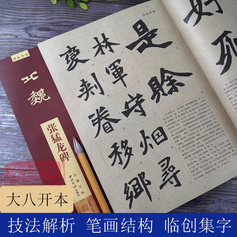 【放大本】北魏张猛龙碑 碑帖导临 楷书毛笔字帖集字作品初学者笔