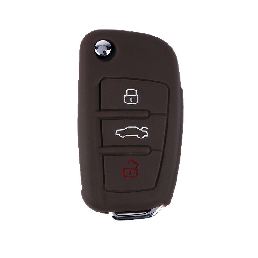 适用奥迪TT折叠3键硅胶钥匙套A6L Q7 A1 A3 Q3 R8 A4L汽车钥匙包