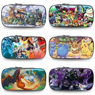 宠物小精灵宝可梦神奇宝贝皮卡丘帆布笔袋大容量男孩子篮球铅笔盒