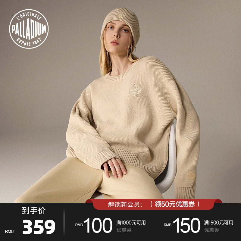 PALLADIUM帕拉丁上装时尚立体胶章女款圆领毛衫191294