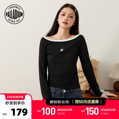 帕拉丁女款纯色长袖打底衫