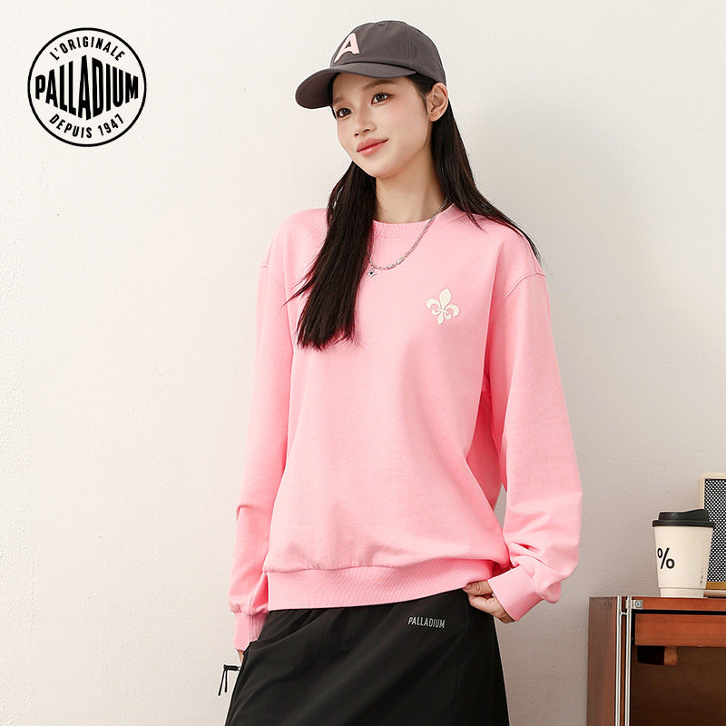 正面鸢尾花立体刺绣图案和英文字母胶印印花