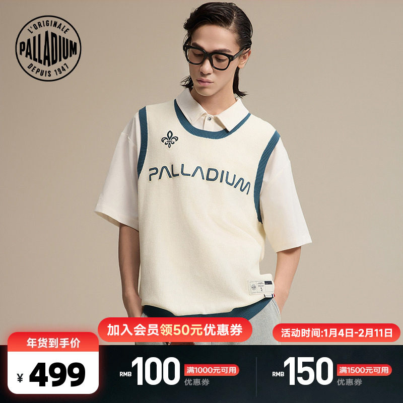 PALLADIUM帕拉丁时尚宽松复古运动休闲日常男女款针织背心1