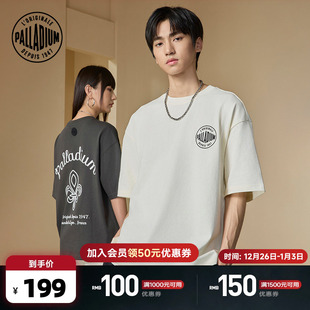 PALLADIUM帕拉丁休闲宽松男女装 T恤 情侣潮流纯棉重磅280g圆领短袖