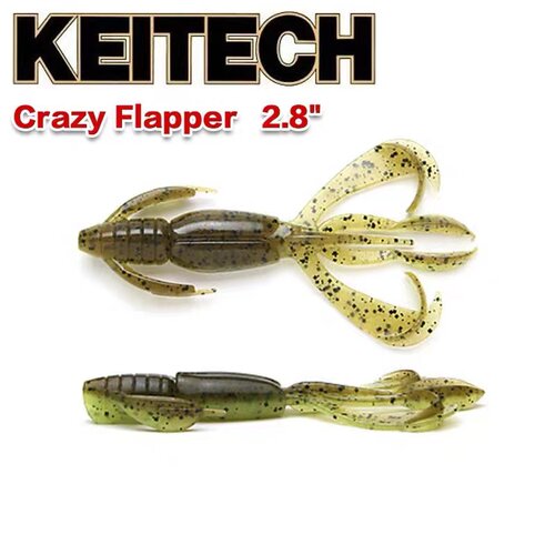日本软饵CRAZY FLAPPER虾型虫2.8寸路亚假饵德州K牌软虫饵
