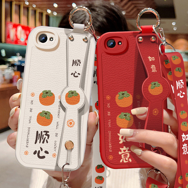 柿柿顺心适用oppoa72手机壳a7新款女a7x镜头全包a3背斜跨腕带挂绳opa5小羊皮保护套a1镜头防摔OPPO硅胶软外壳