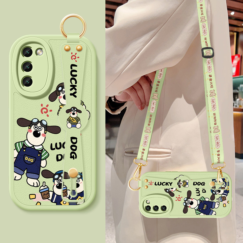 oppoa58手机壳a57新款格洛米a56s小羊皮a55s保护套背带斜跨腕带支架opa58x挂绳oppoa55硅胶软壳a56女适用