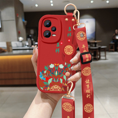 适用红米note12手机壳note12pro+新款女平安喜乐12rpro背带斜挎支架挂绳12turbo小羊皮12tpro硅胶软12r保护套
