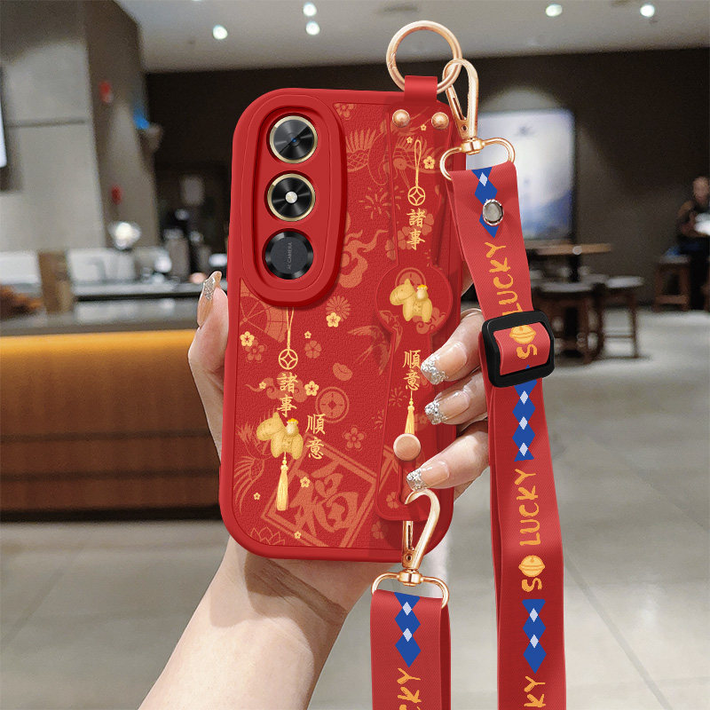 适用荣耀play9t手机壳play9tpro新款女生honorplay10c红色小马带挂绳小羊皮P9C保护套ALT一AN00防摔硅胶软壳