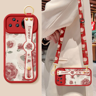 适用华为nova15手机壳nova15pro新款女Nova15ultra红色玫瑰腕带支架挂绳PSN-AL00-SLY-KLE-AL00U保护套防摔软
