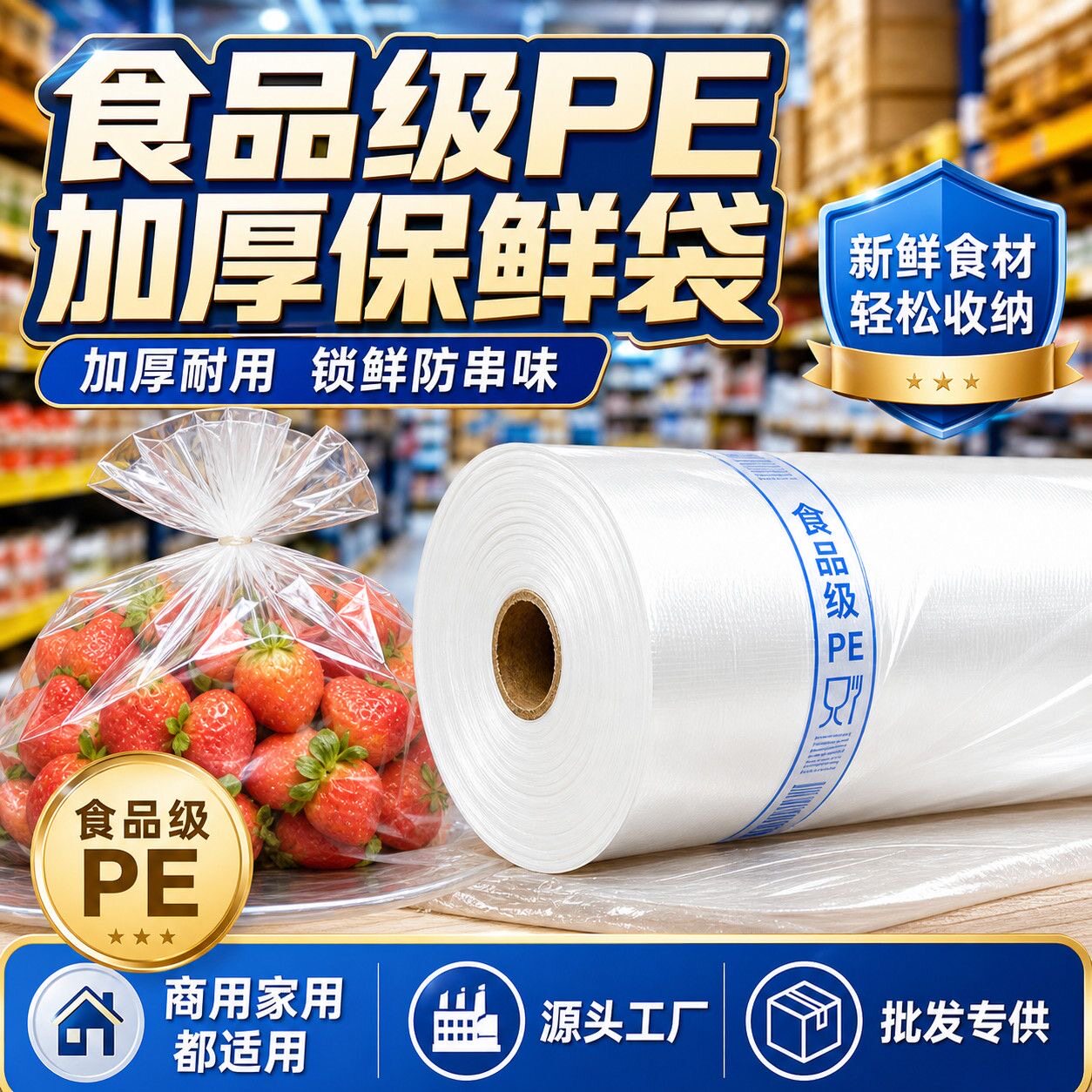 食品级加厚一次性点断保鲜袋