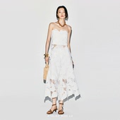 2026春夏镂空蕾丝不规则下摆九分裙裤 AtelierMissLu 花间云絮