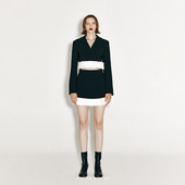 AtelierMissLu 天鹅湖 2024秋冬下摆蝴蝶结设计撞色小A字半裙