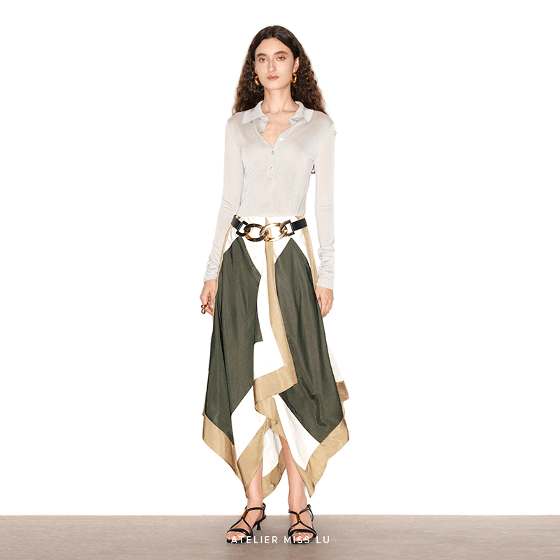 复古老钱风长袖冰感针织上衣