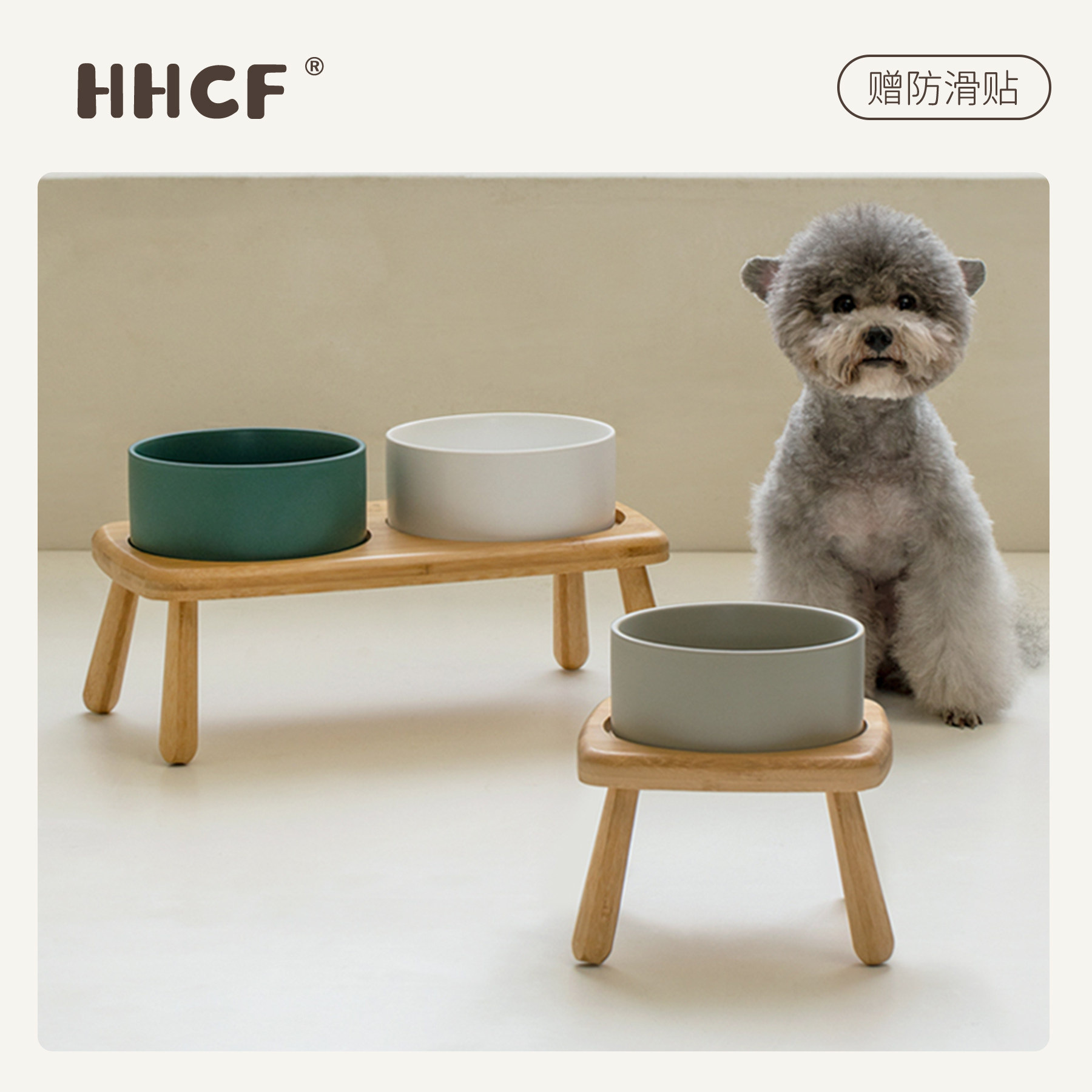 陶瓷狗碗宠物犬饭碗高脚防打翻中小大型狗粮碗护颈椎水碗双碗狗盆